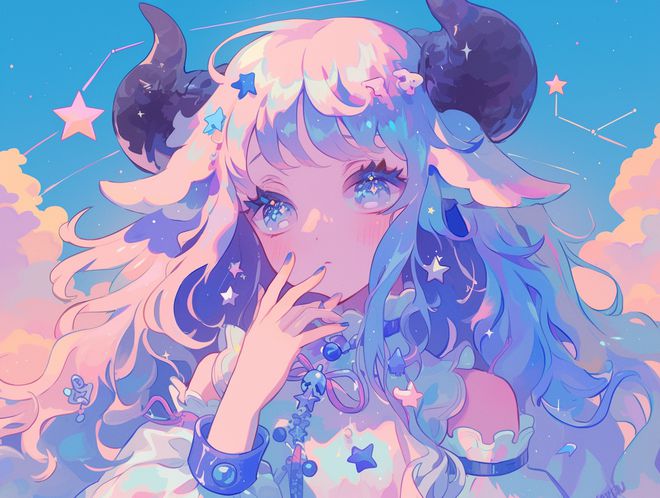 动漫星座女孩图片_动漫萌星座女生图片大全_星座动漫萌图女生
