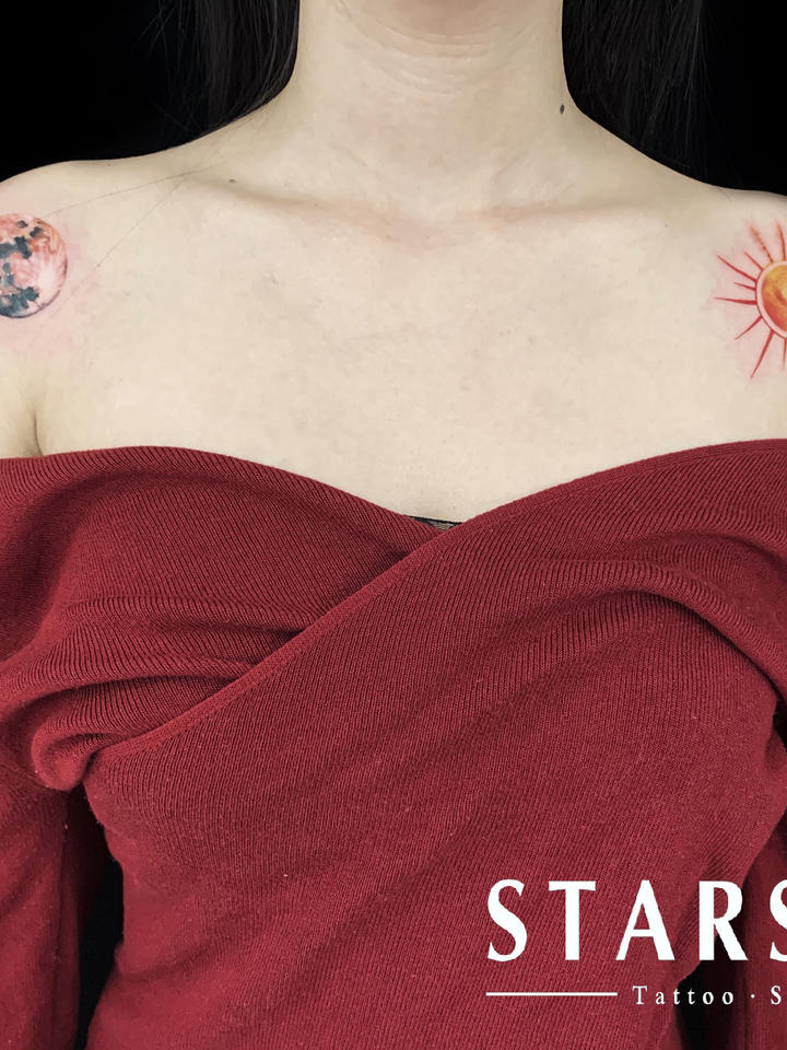 星辰纹身星座女生图片高清_星辰纹身图案大全图片_星辰星座纹身图片女生