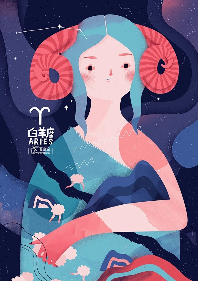 12星座手绘漫画女孩_漫画星座女孩_十二星座女生漫画手绘背面