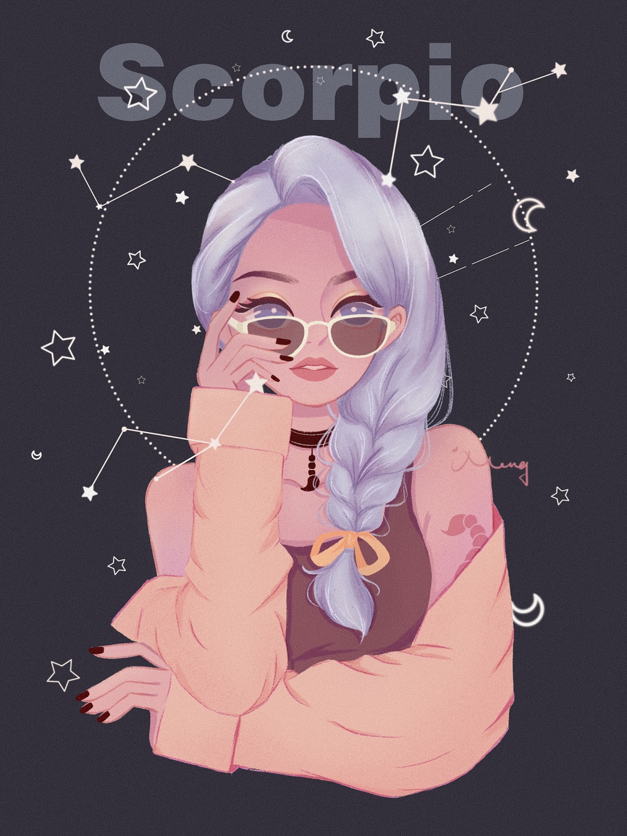 卡通星座图案符号大全图片_卡通图片可爱女生星座q版_卡通星座搭配图案女生